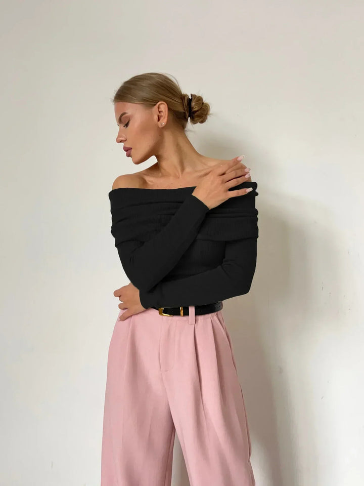 W&W Mode - Off Shoulder Pullover