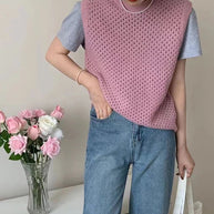 WW | Ärmelloser Strickpullover für Damen