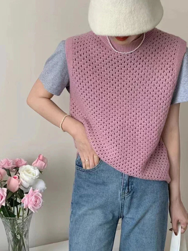 WW | Ärmelloser Strickpullover für Damen