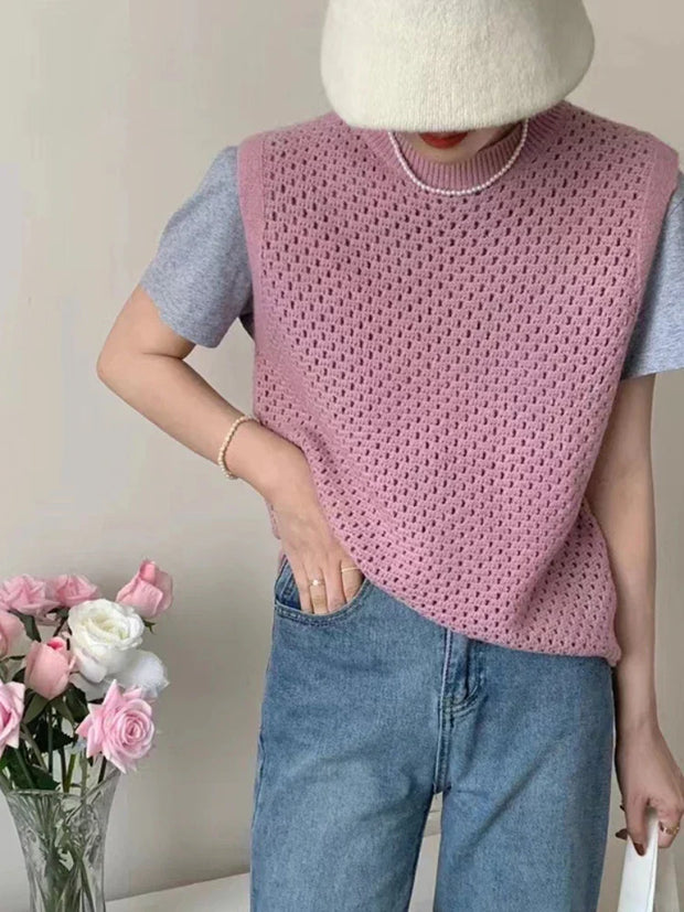 WW | Ärmelloser Strickpullover für Damen