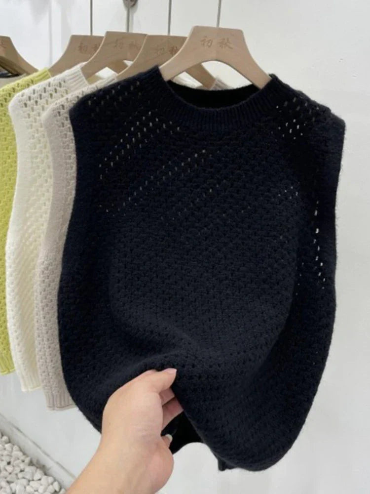 WW | Ärmelloser Strickpullover für Damen