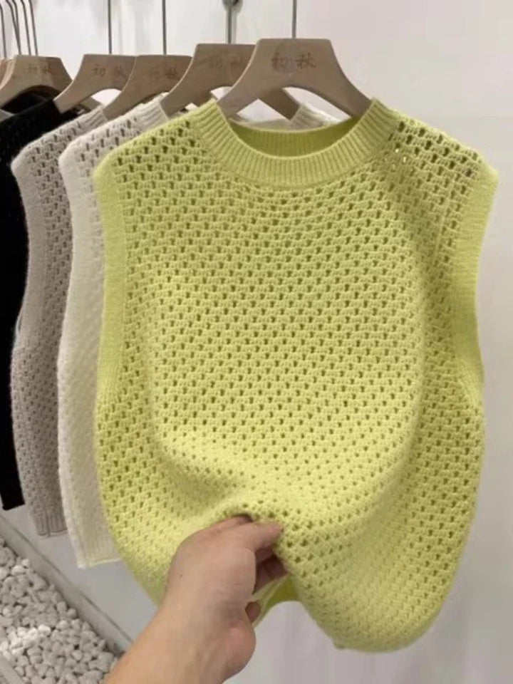 W&W Mode | Ärmelloser Strickpullover für Damen