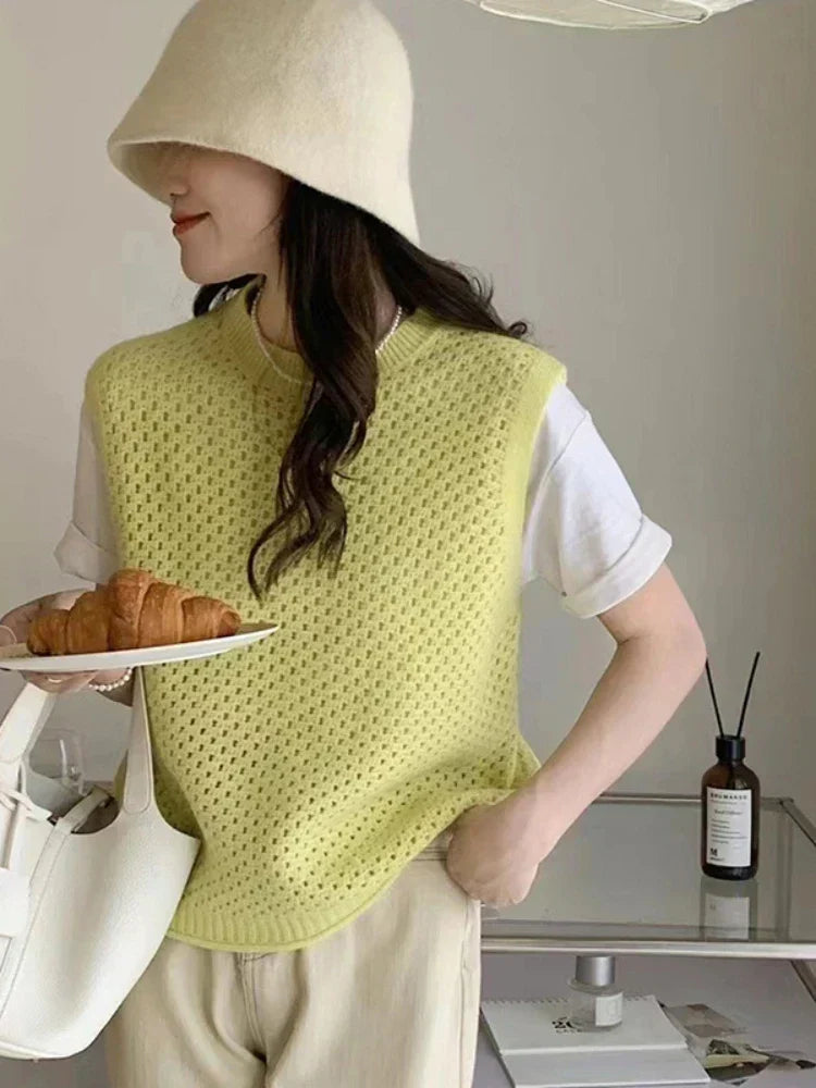 W&W Mode | Ärmelloser Strickpullover für Damen