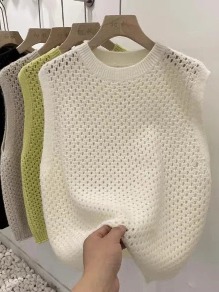 W&W Mode | Ärmelloser Strickpullover für Damen