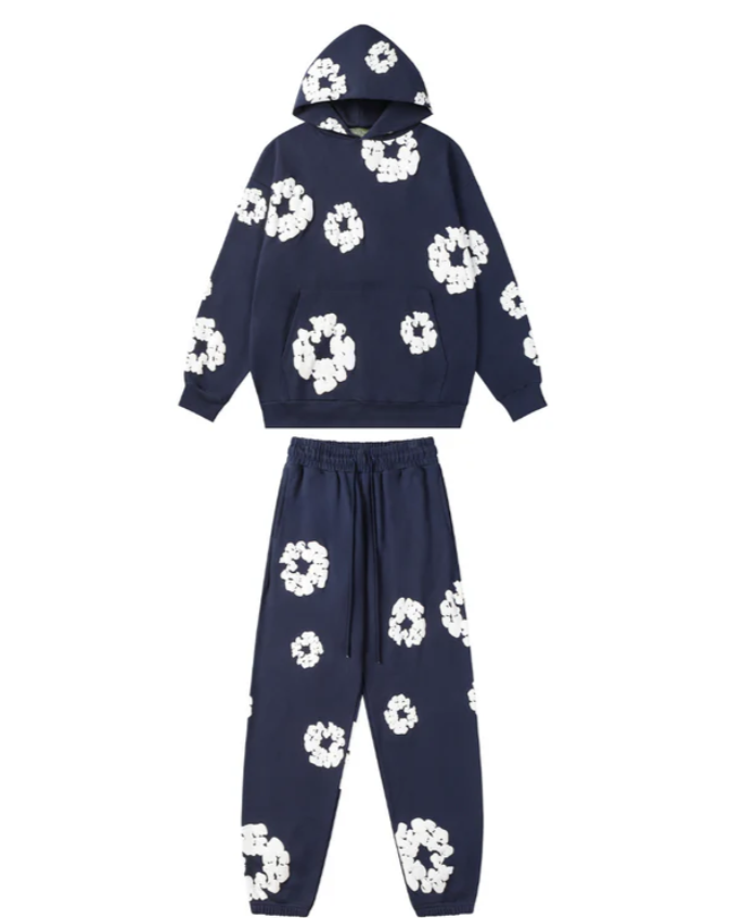 WW | Unisex Kapuzenpullover mit Blumenmuster und Jogginghose