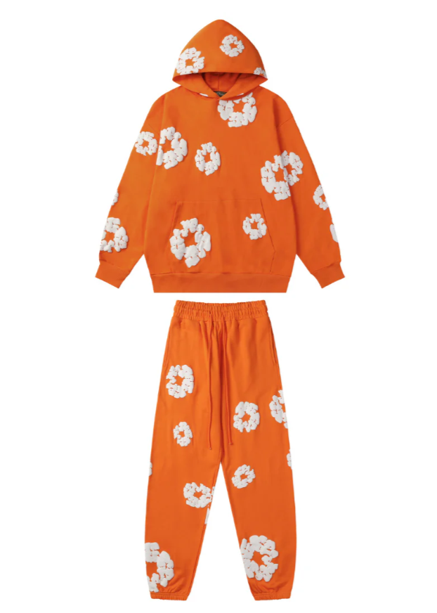 WW | Unisex Kapuzenpullover mit Blumenmuster und Jogginghose