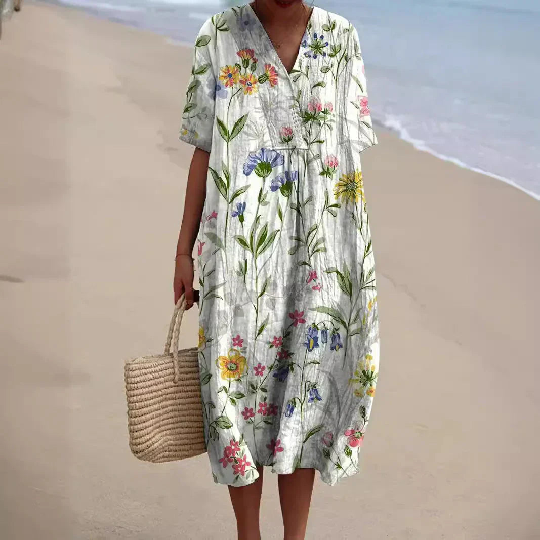 W&W Mode | Buntes Baumwoll-Sommerkleid