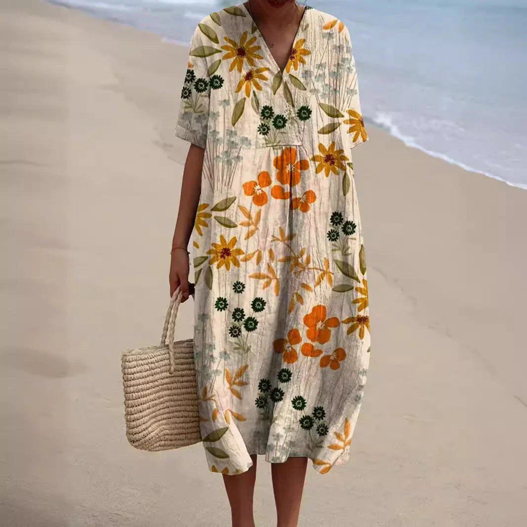 W&W Mode | Buntes Baumwoll-Sommerkleid