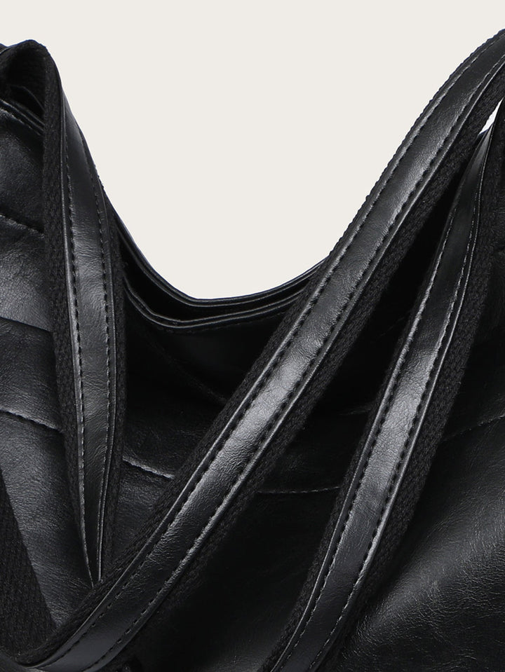 Damen-Schultertasche aus veganem Leder mit großzügigem Stauraum