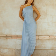 WW | One Shoulder Plissee Midi Kleid