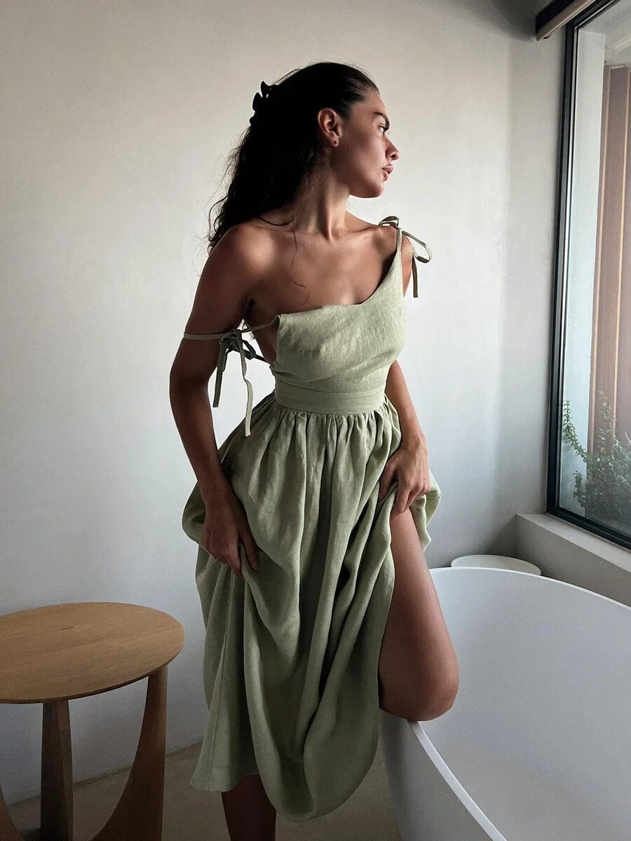 WW | Vintage Leinen Strandkleid