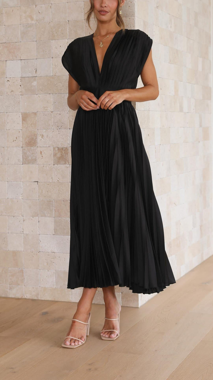 W&W Mode | Kleid mit V Ausschnitt und Rückenkrawatte