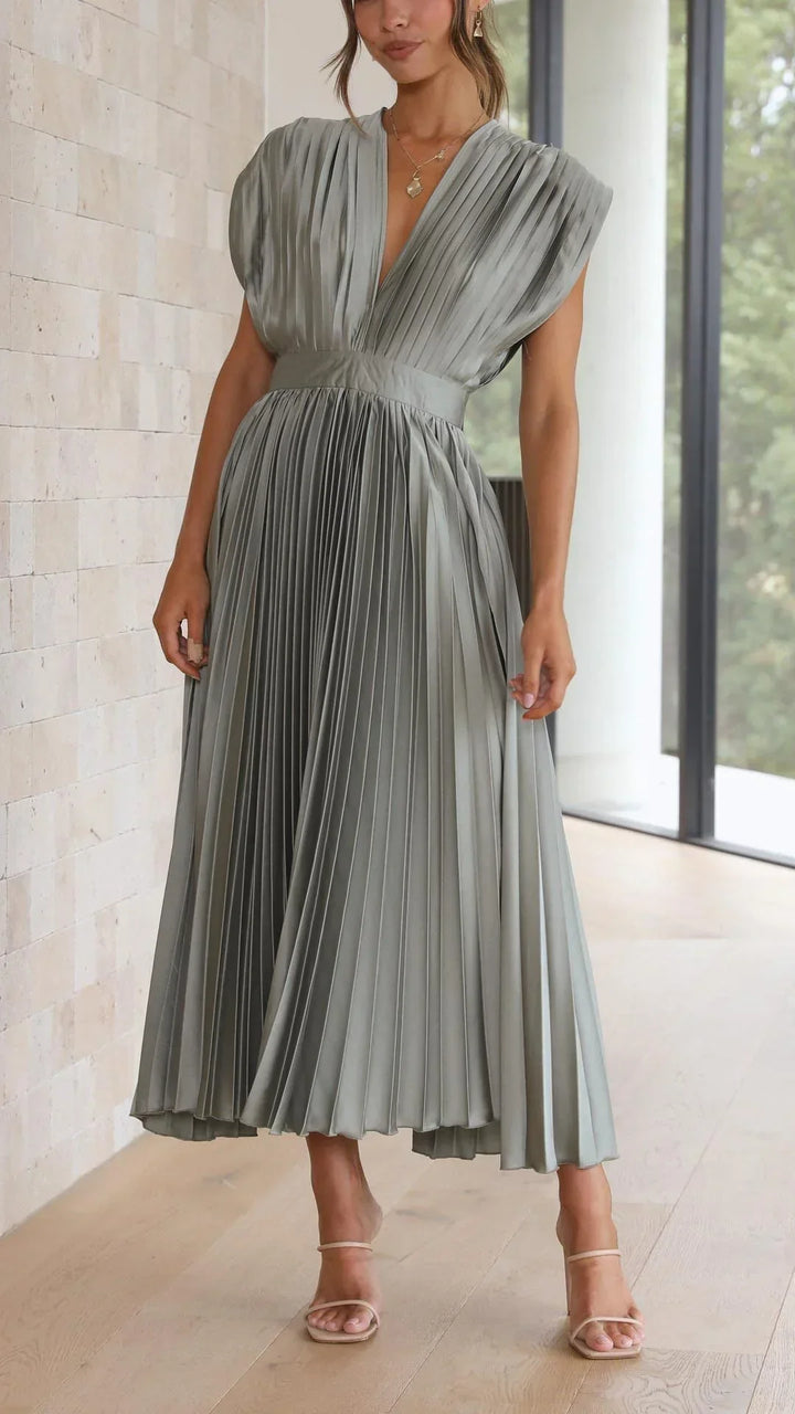 W&W Mode | Kleid mit V Ausschnitt und Rückenkrawatte