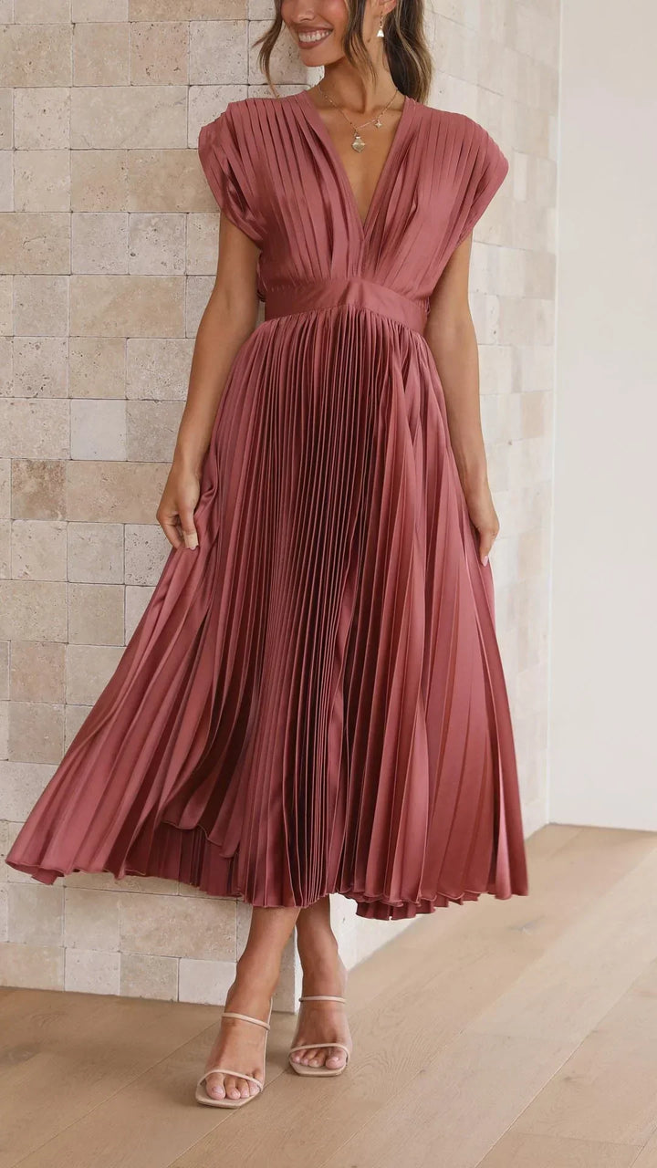 W&W Mode | Kleid mit V Ausschnitt und Rückenkrawatte