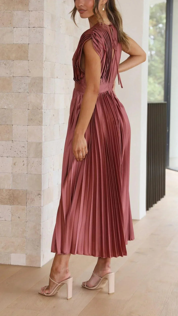 W&W Mode | Kleid mit V Ausschnitt und Rückenkrawatte