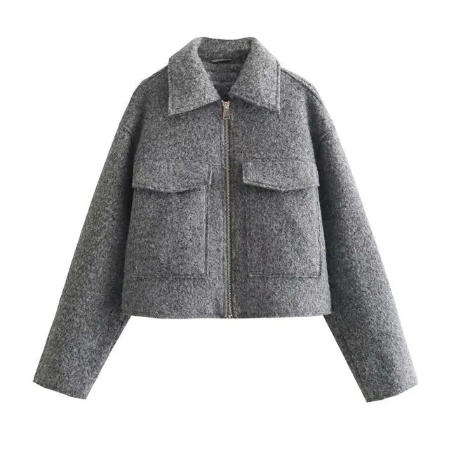 W&W Mode | Stylische Gekürzte Jacke mit Reißverschluss