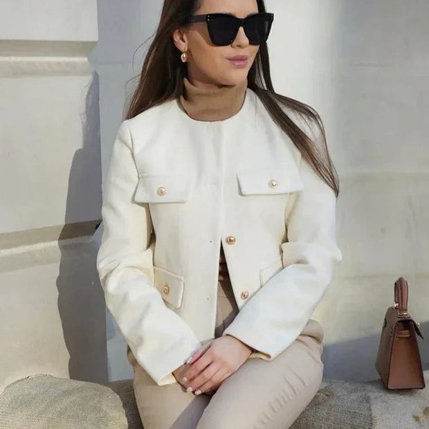 WW | Schicke und elegante Blazerjacke mit Knopfverschluss für Damen