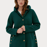 WW | Damen - Wintermantel – Eleganter Gefütterter Mantel mit Kapuze