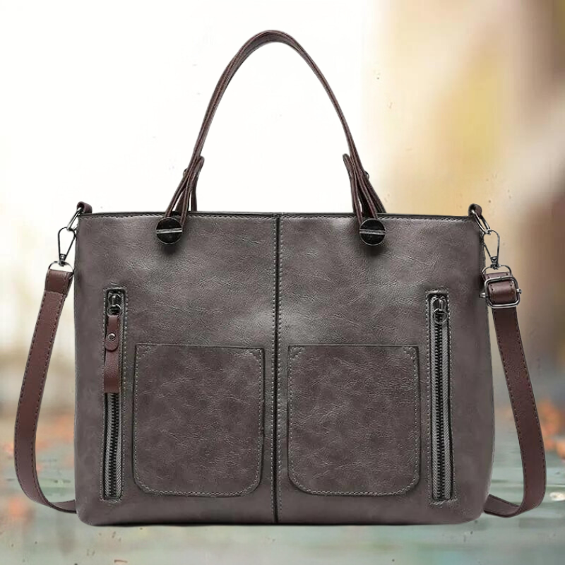 Zeitlose Damen-Handtasche mit Reißverschluss & verstellbarem Riemen