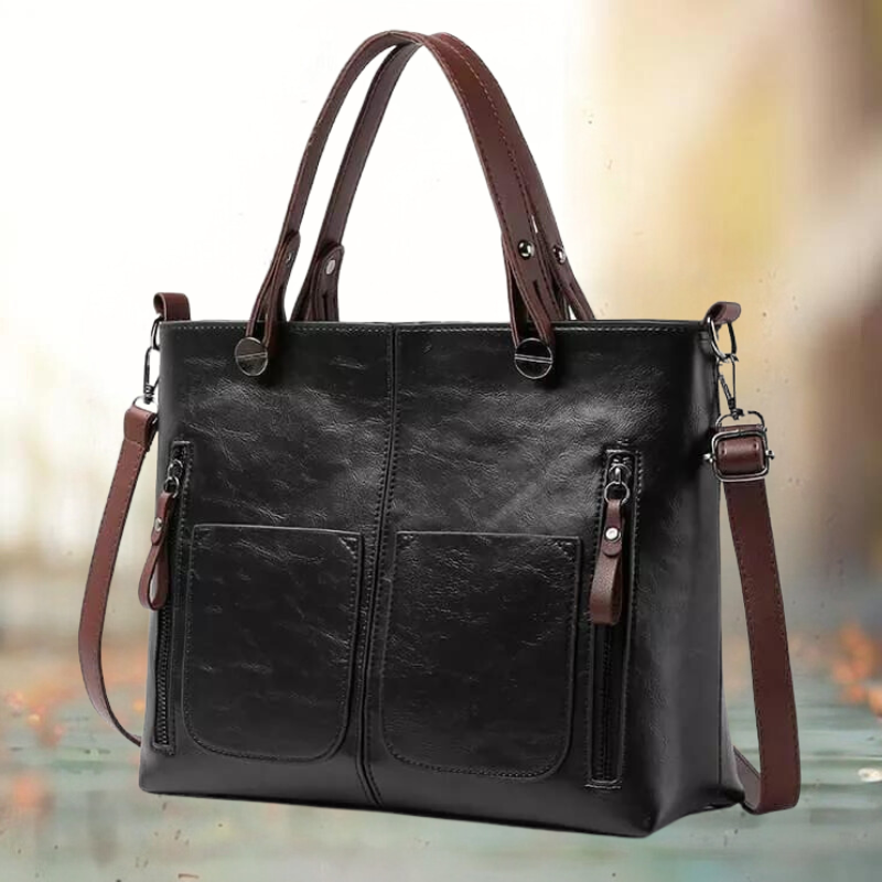 Zeitlose Damen-Handtasche mit Reißverschluss & verstellbarem Riemen