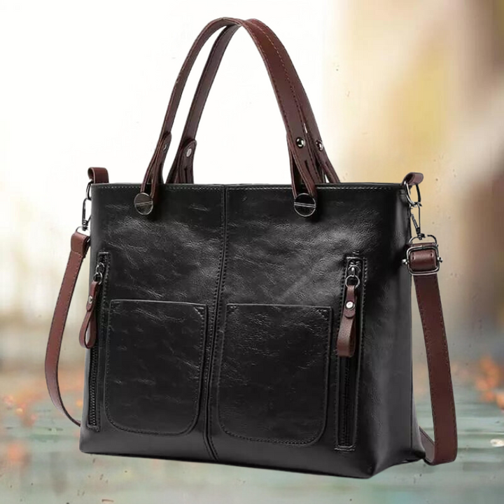 Zeitlose Damen-Handtasche mit Reißverschluss & verstellbarem Riemen
