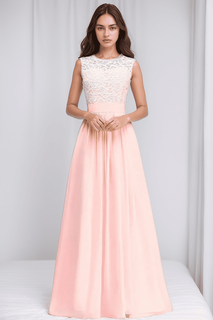 WW | Chiffon Brautjungfernkleid Mit Herz Ausschnitt, Fußlänge