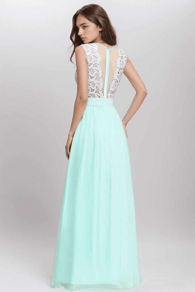 WW | Chiffon Brautjungfernkleid Mit Herz Ausschnitt, Fußlänge
