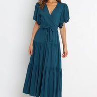 Klara™ - Maxikleid mit tiefem V-Ausschnitt
