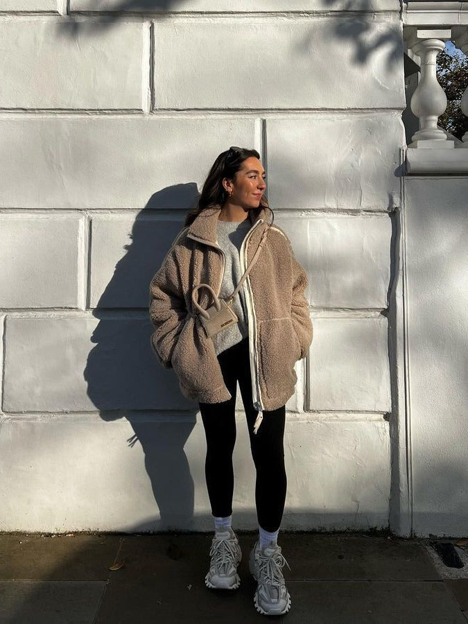 W&W Mode | Oversize-Fleecejacke mit entspannter Passform und weichem, warmem Stoff für Frauen