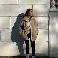 WW | Oversize-Fleecejacke mit entspannter Passform und weichem, warmem Stoff für Frauen