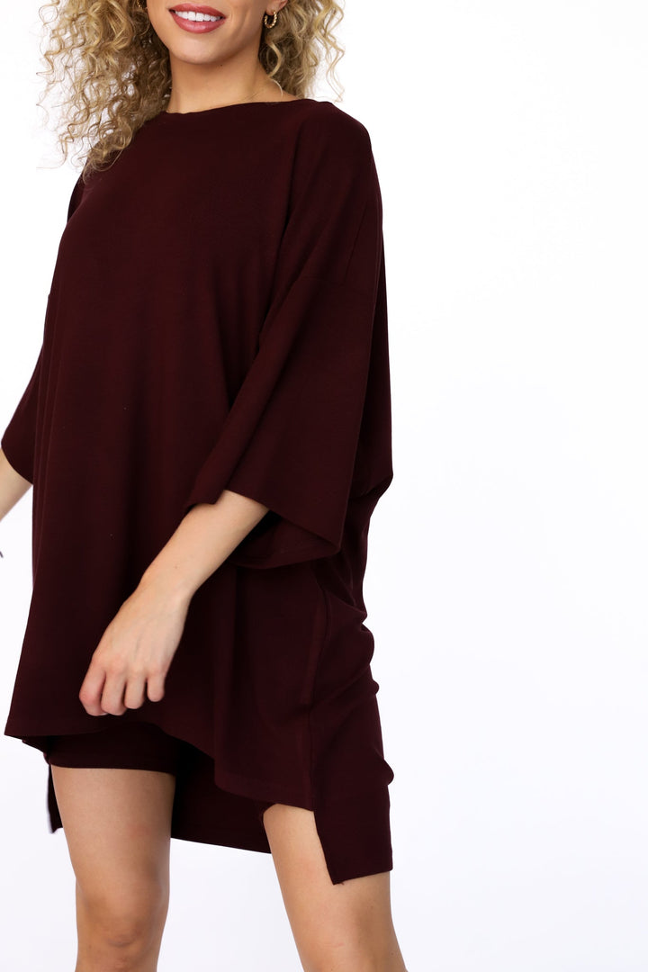 W&W Mode | Damen Lounge Satz Mit Oversize T-shirt Und Biker Shorts