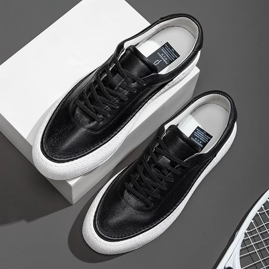 WW | Premium Leder Sneakers Mit Weißer Sohle