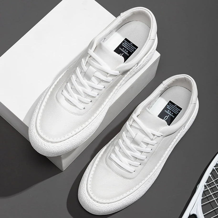 WW | Premium Leder Sneakers Mit Weißer Sohle