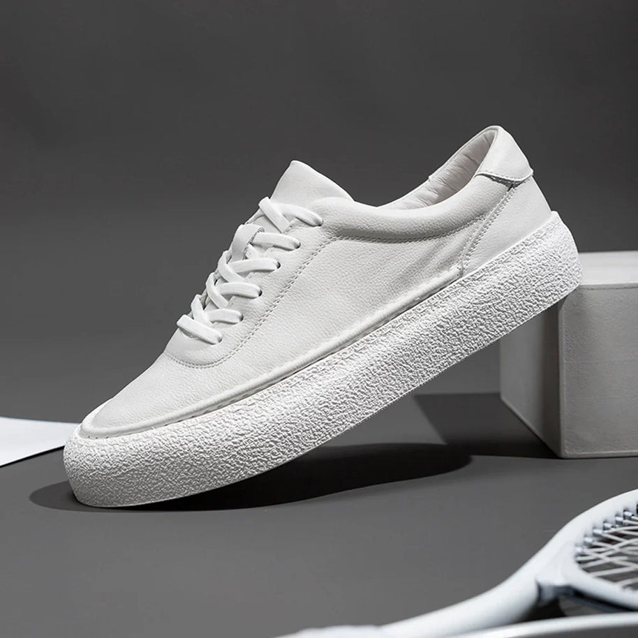 WW | Premium Leder Sneakers Mit Weißer Sohle