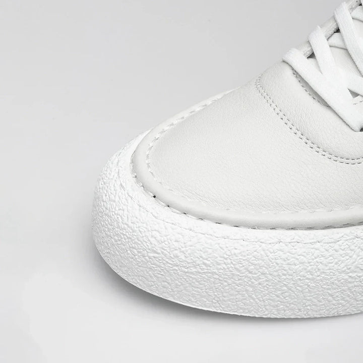 W&W Mode | Premium Leder Sneakers Mit Weißer Sohle