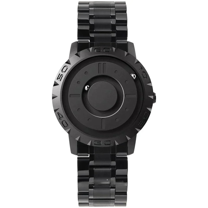QuantumFlux Uhr mit magnetischen Kugelzeigern und verstellbarem Armband