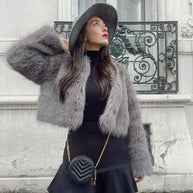 WW | Eleganter Plüsch Fut Mantel