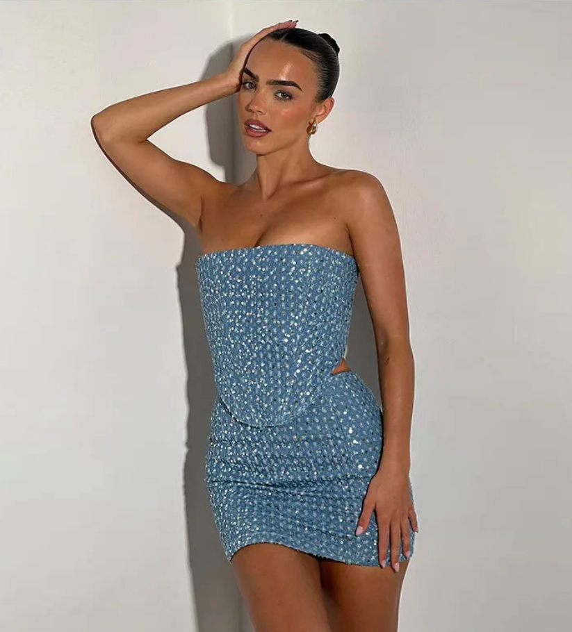 WW | Set Bandeau Minirock Und Top Set Frauensatz