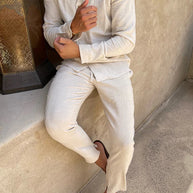 WW | Set, Leinen, Lange Ärmel, Passender Set, Herrenbekleidung