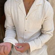 WW | Set, Leinen, Lange Ärmel, Passender Set, Herrenbekleidung