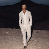 WW | Set, Leinen, Lange Ärmel, Passender Set, Herrenbekleidung