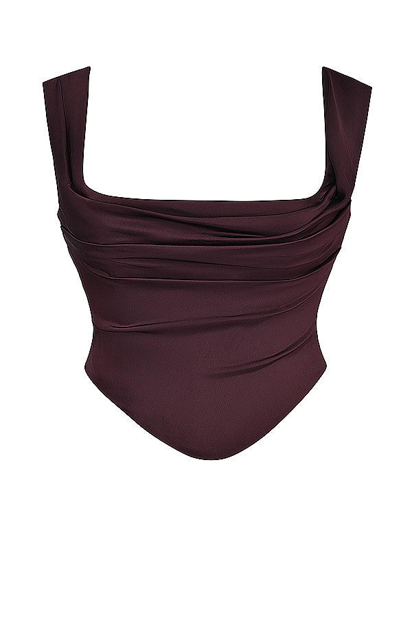 WW | Satin Corsage Top Und Maxirock Satz