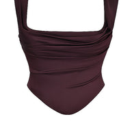 WW | Satin Corsage Top Und Maxirock Satz