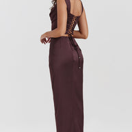 WW | Satin Corsage Top Und Maxirock Satz