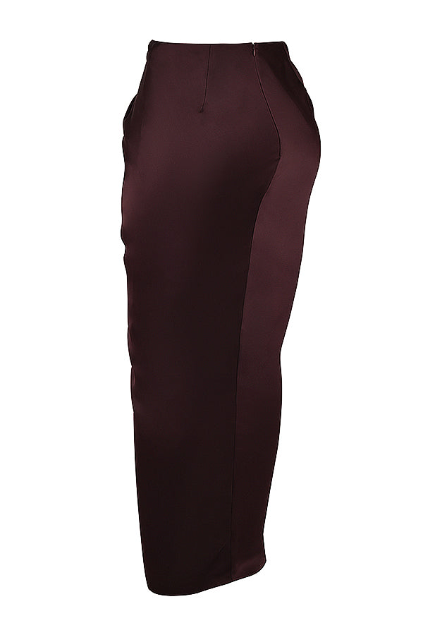 WW | Satin Corsage Top Und Maxirock Satz