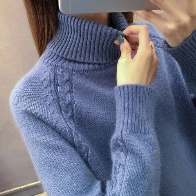 W&W Mode – Eleganter Rollkragenpullover für Damen