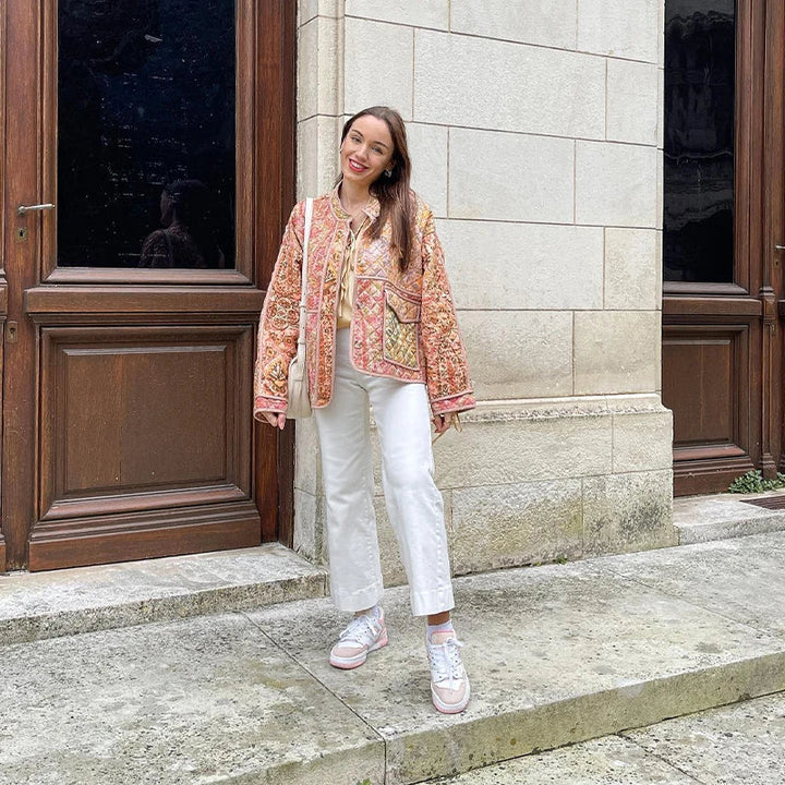 W&W Mode | Übergroße Jacke Boho Style Offen Front Tweed Jacke Damen Jacke