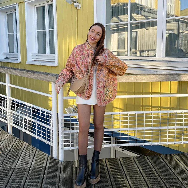 W&W Mode | Übergroße Jacke Boho Style Offen Front Tweed Jacke Damen Jacke