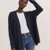 WW | Übergroße Strickjacke Damen Strickjacke aus Kaschmir mit V Ausschnitt und Knöpfen