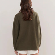 WW | Übergroße Strickjacke Damen Strickjacke aus Kaschmir mit V Ausschnitt und Knöpfen